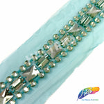 1 1/8" Beaded Acrylic Stone Trim with Mesh (Sold by Yard Piece), ACR-005