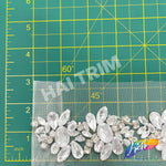 1 3/4” Mesh Covered Beaded Acrylic Rhinestone Trim, ACR-009