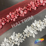 1 3/4” Mesh Covered Beaded Acrylic Rhinestone Trim, ACR-009