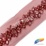 1 3/4” Mesh Covered Beaded Acrylic Rhinestone Trim, ACR-009