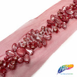 1 3/4” Mesh Covered Beaded Acrylic Rhinestone Trim, ACR-009
