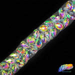 1" Beaded Color AB Stone Trim on Mesh, ACR-001