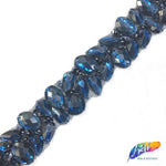 1" Beaded Color Stone Trim on Mesh, ACR-002