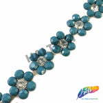 SALE! 3/4" Turquoise Flower Acrylic Stone Trim, ACR-067