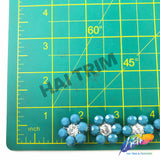 SALE! 3/4" Turquoise Flower Acrylic Stone Trim, ACR-067