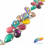 3/4" Multicolored Clustered Teardrop Stone Trim, ACR-071