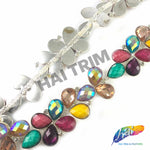 3/4" Multicolored Clustered Teardrop Stone Trim, ACR-071