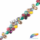 3/4" Multicolored Clustered Teardrop Stone Trim, ACR-071