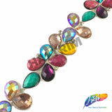 3/4" Multicolored Clustered Teardrop Stone Trim, ACR-071