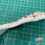 2” Pearl Beaded Sequins Rhinestone Trim on Double Felt, ACR-076