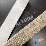 2” Pearl Beaded Sequins Rhinestone Trim on Double Felt, ACR-076