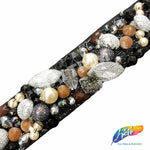 1 3/4" Multi Beaded Chunky Trim on Felt (21 inches), ACR-077