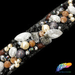 1 3/4" Multi Beaded Chunky Trim on Felt (21 inches), ACR-077