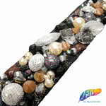 1 3/4" Multi Beaded Chunky Trim on Felt (21 inches), ACR-077
