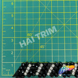 1" Black/Crystal Diagonal Beaded Rhinestone Trim, ACR-078