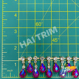 SALE! 1 1/4" Color AB Dangling Rhinestone Trim, ACR-016