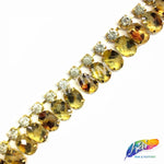SALE! 1" Leopard Oval Stone Rhinestone Trim, ACR-025