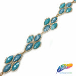 SALE! 1 1/2" Matte Turquoise Diamond Acrylic Stone Trim, ACR-042