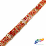 SALE! 5/8" Red/Rose Gold Rectangle Acrylic Stone Trim, ACR-045