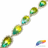 SALE! 1" Two-Tone Teardrop Acrylic Stone Trim, ACR-049