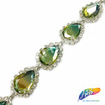 SALE! 1" Two-Tone Teardrop Acrylic Stone Trim, ACR-049