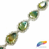 SALE! 1" Two-Tone Teardrop Acrylic Stone Trim, ACR-049