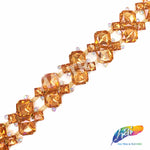 SALE! 2" Peach Multi Diamond Acrylic Stone Trim, ACR-063