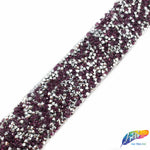 1 1/8" Color Chaton Crystal Rhinestone Iron on Trim, IRT-001