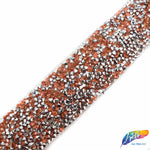 1 1/8" Color Chaton Crystal Rhinestone Iron on Trim, IRT-001