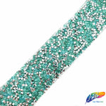 1 1/8" Color Chaton Crystal Rhinestone Iron on Trim, IRT-001