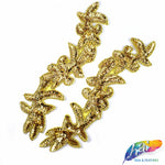 Metallic Beaded Sequins Applique, B-7 (Sold by Pair)