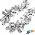 Metallic Beaded Sequins Applique, B-7 (Sold by Pair)