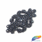 Beaded Crystal Rhinestone Motif Applique, BR-010