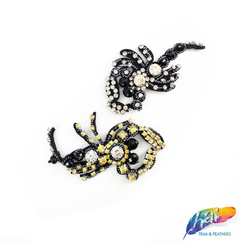 Scorpion Rhinestone Beaded Applique with Felt Backing, BA-032