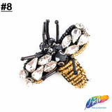Clear/Black/Gold Beaded Rhinestone Insect Patch Applique, BA-105