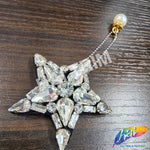 Star Crystal Rhinestone Beaded Applique with Pearl, BA-119