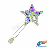 Star Crystal Rhinestone Beaded Applique with Pearl, BA-119