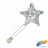 Star Crystal Rhinestone Beaded Applique with Pearl, BA-119