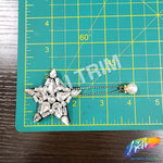 Star Crystal Rhinestone Beaded Applique with Pearl, BA-119