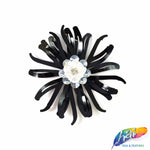 Flower Beaded Rhinestone Sequin Applique, BA-125