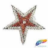 Star Beaded Rhinestone Applique, BA-137