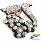 Silver Fox Rhinestone Beaded Applique, BA-138