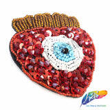 Strawberry with Eye Beaded Sequin Applique, BA-140