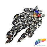 Black Diamond Motif Rhinestone Applique, BA-142