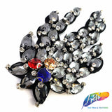 Black Diamond Motif Rhinestone Applique, BA-142