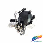 Black Insect Rhinestone Beaded Applique, BA-151