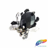 Black Insect Rhinestone Beaded Applique, BA-151