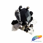 Black Insect Rhinestone Beaded Applique, BA-151