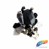 Black Insect Rhinestone Beaded Applique, BA-151