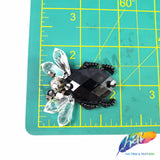 Black Insect Rhinestone Beaded Applique, BA-151